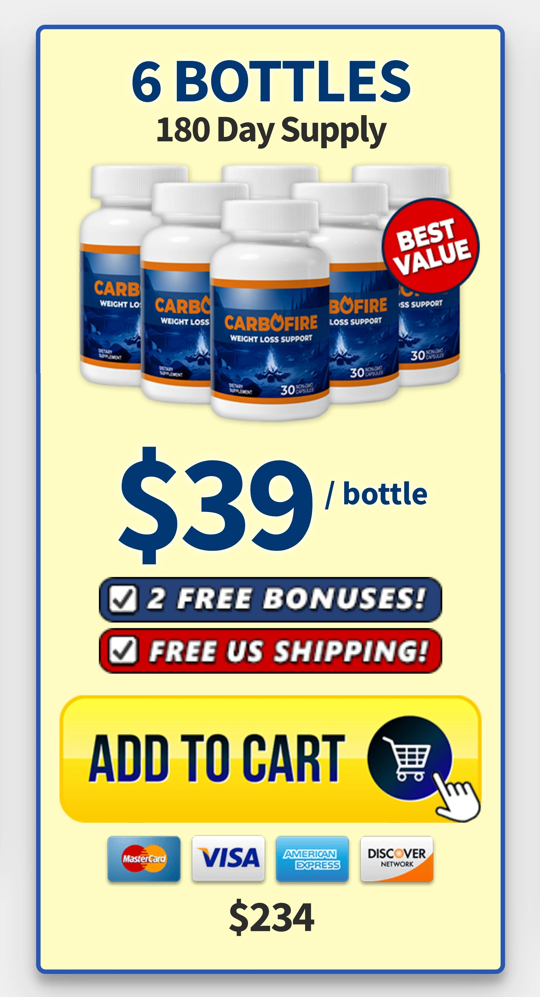 CarboFire™ 6 bottles pricing